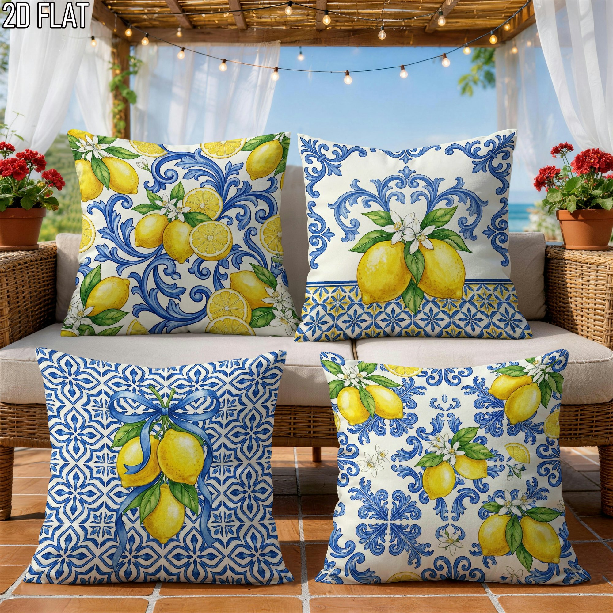 4Pcs Italian Summer Style Thro - Ceramic Tile Blank avaliação e preço