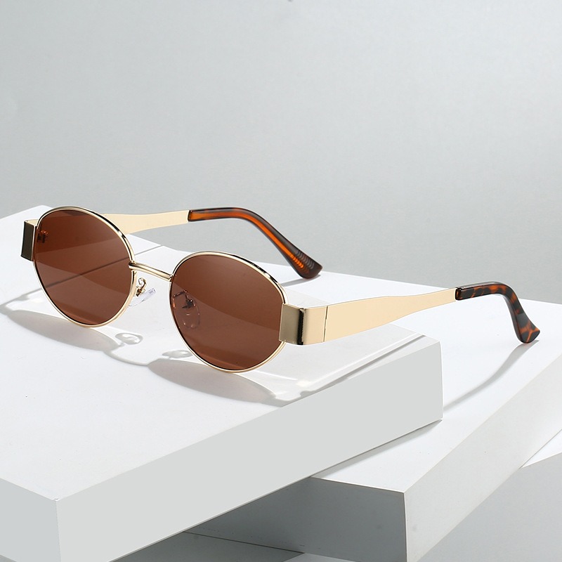 New Oval Sunglasses for Women  - Metal Photo Panel avaliação e preço
