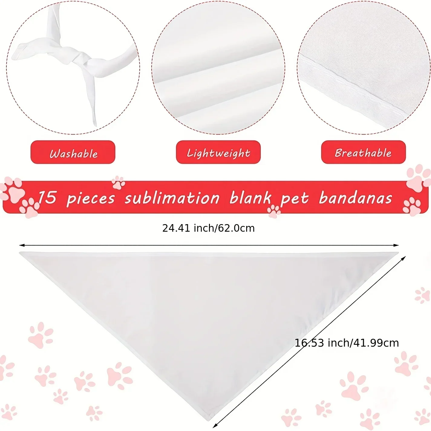 30pcs White Polyester Blank Do - Bandana Blank White avaliação e preço