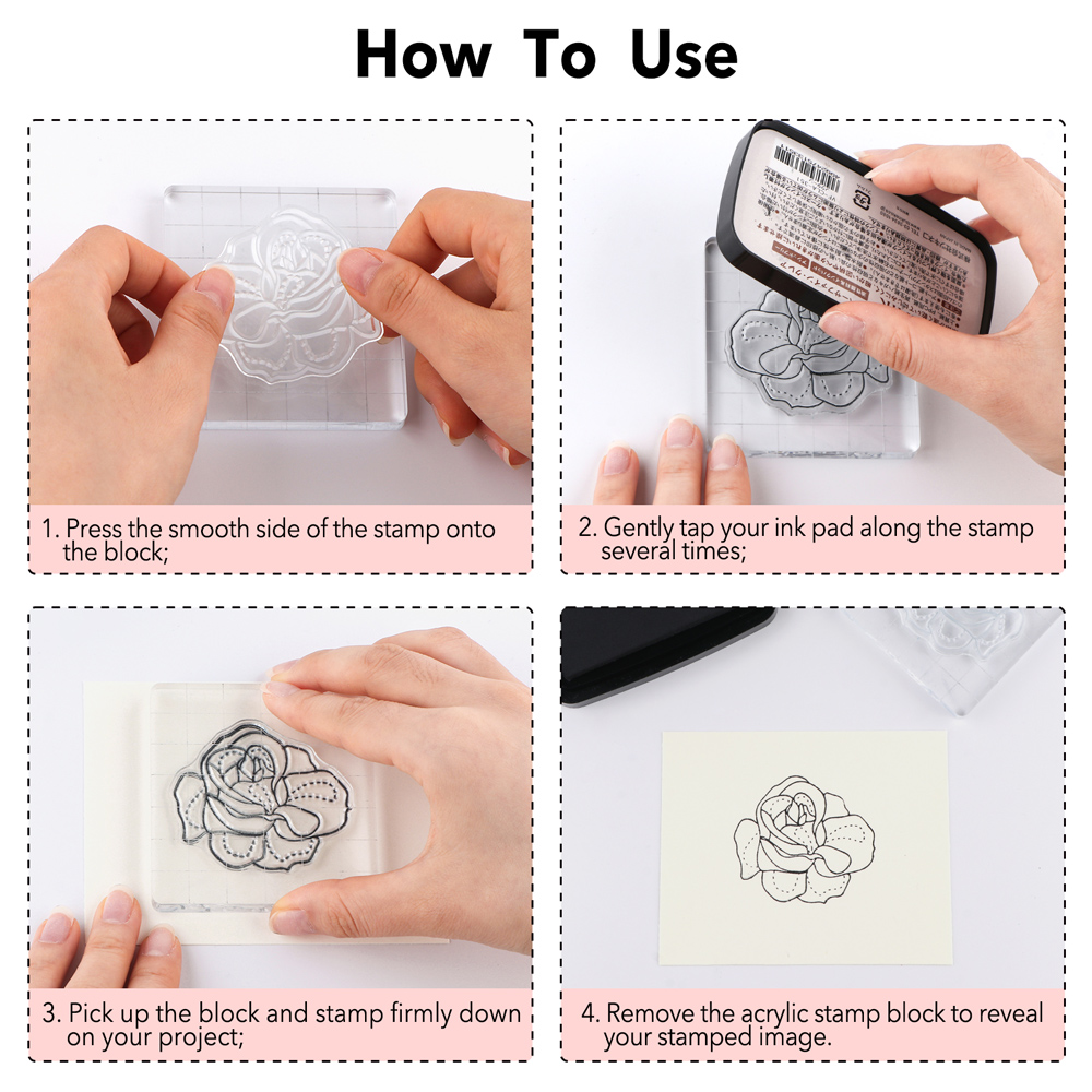 3pcs Clear Acrylic Stamp Block - Photo Acrylic Block avaliação e preço