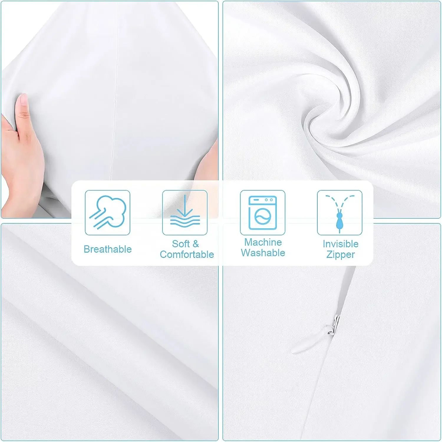 4-Pack White Polyester Peach S - Pillow Cover Sublimation avaliação e preço