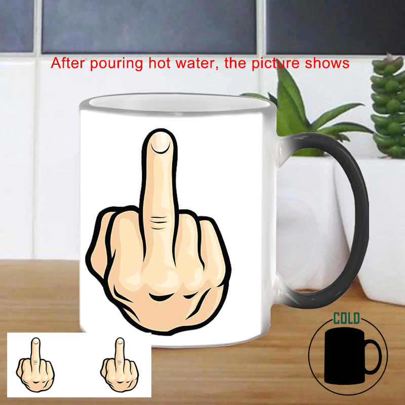 Funny Middle Finger Discolorat - Sublimation Mug White avaliação e preço