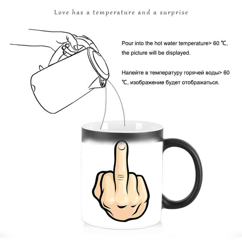 Funny Middle Finger Discolorat - Sublimation Mug White avaliação e preço