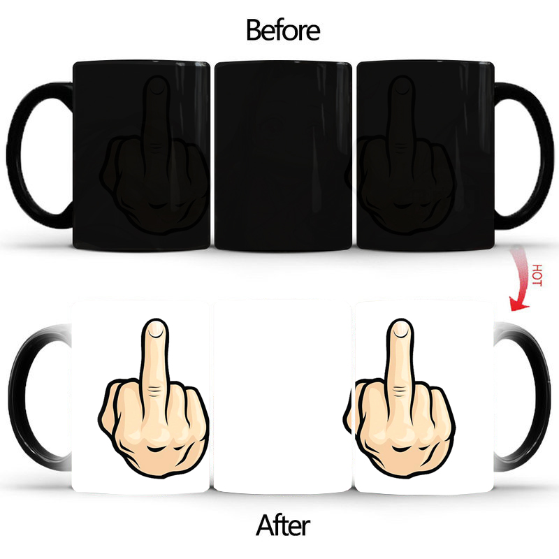 Funny Middle Finger Discolorat - Sublimation Mug White avaliação e preço