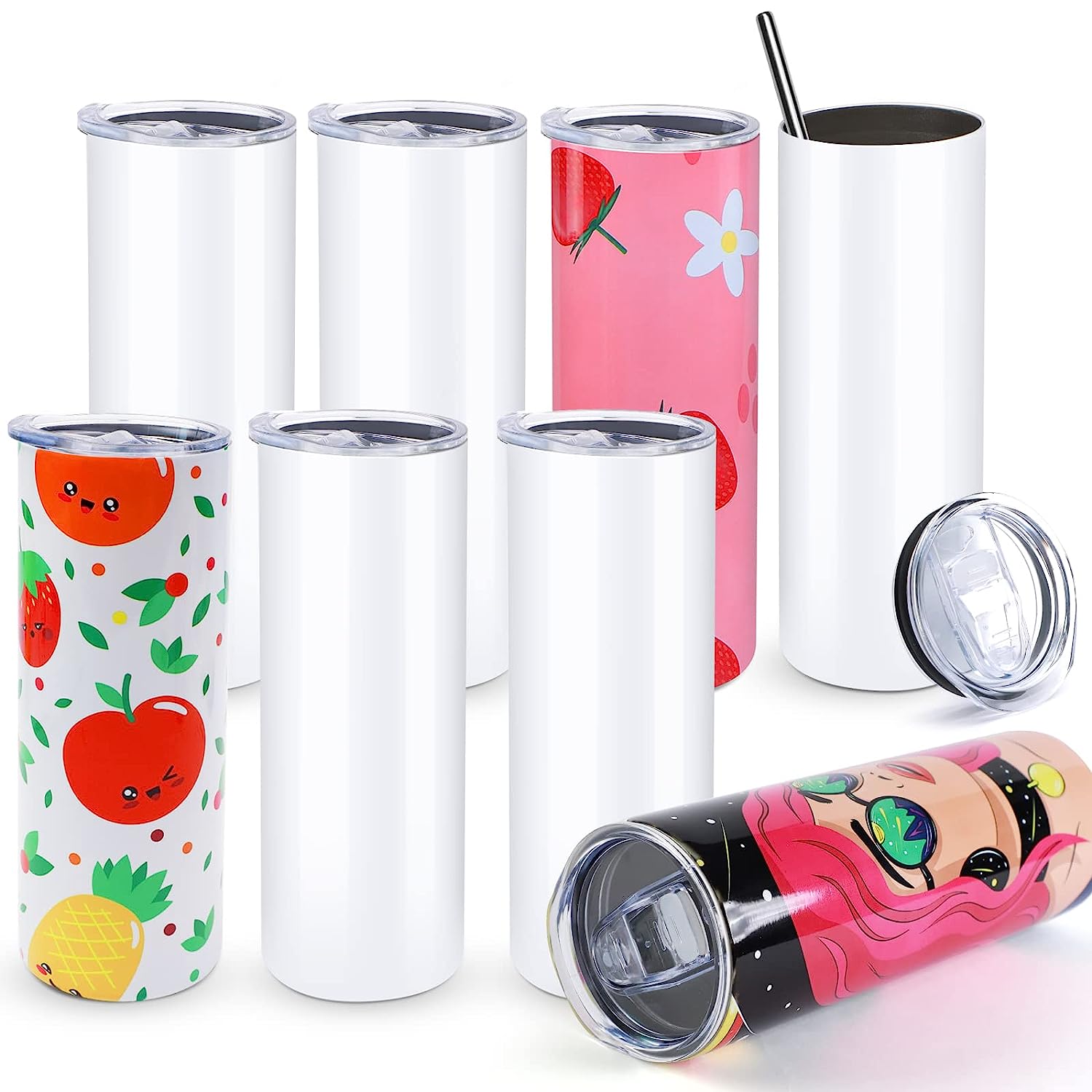 HTVRONT 8pcs Stainless 20 OZ S - Sublimation Mug White avaliação e preço