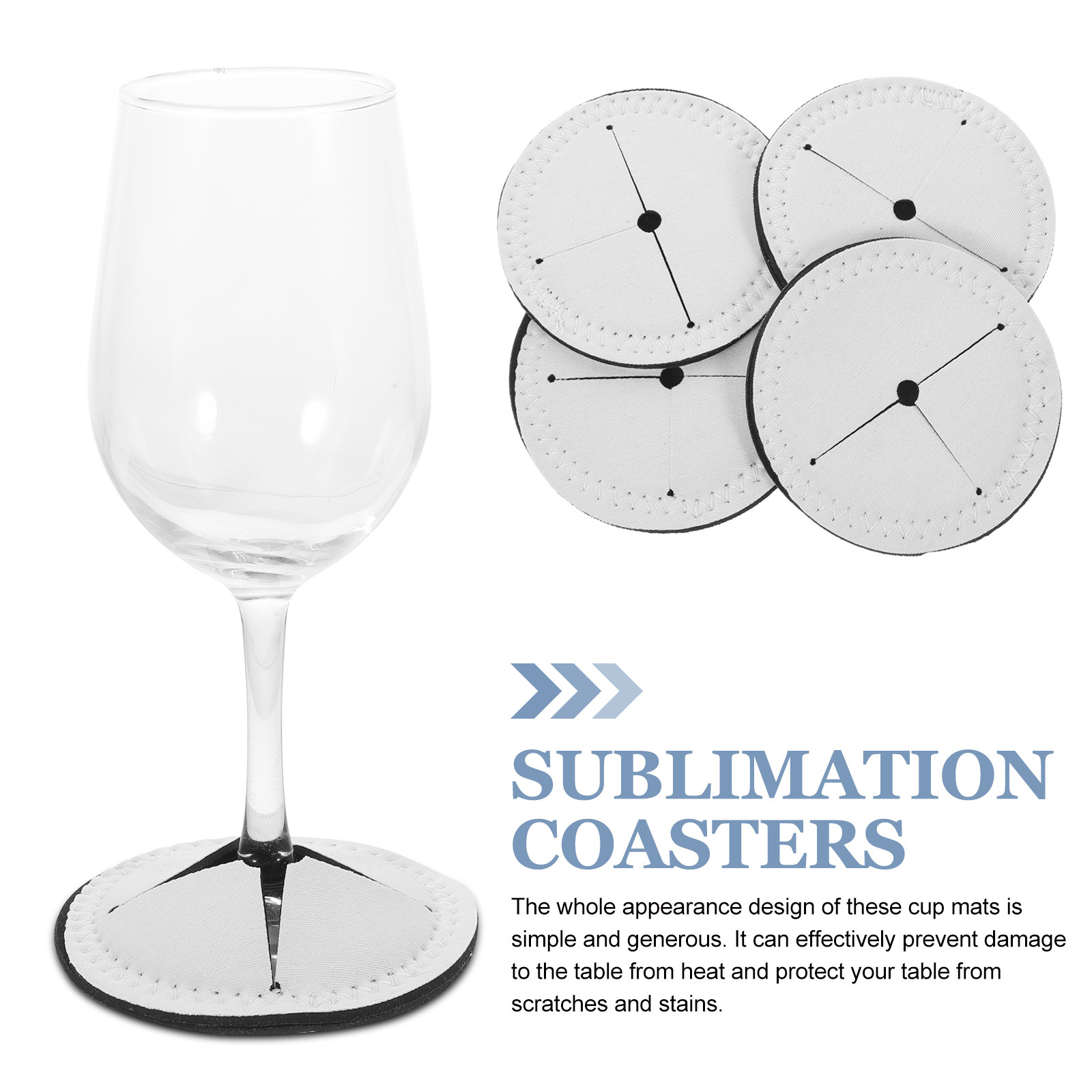 4Pcs Heat Transfer Wine Cup Co - Coaster Sublimation Blank avaliação e preço