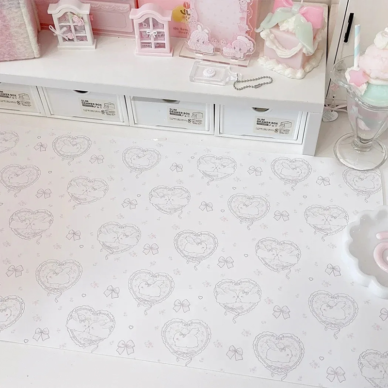 Kawaii Pink Rabbit PU Leather  - Mouse Pad Blank Sublimation avaliação e preço