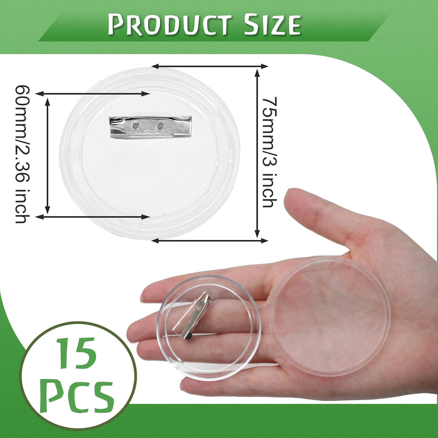 15 Pcs 3 Inch Blank Button Pin - Button Badge Blank avaliação e preço