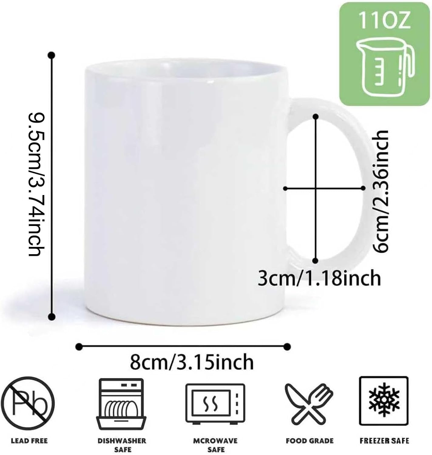 36pcs Sublimation Mugs 11oz Wh - Sublimation Mug White avaliação e preço