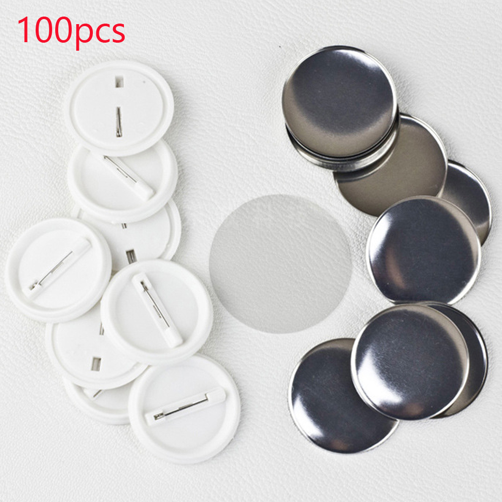 100Pcs/set Plastic Blank Badge - Button Badge Blank avaliação e preço
