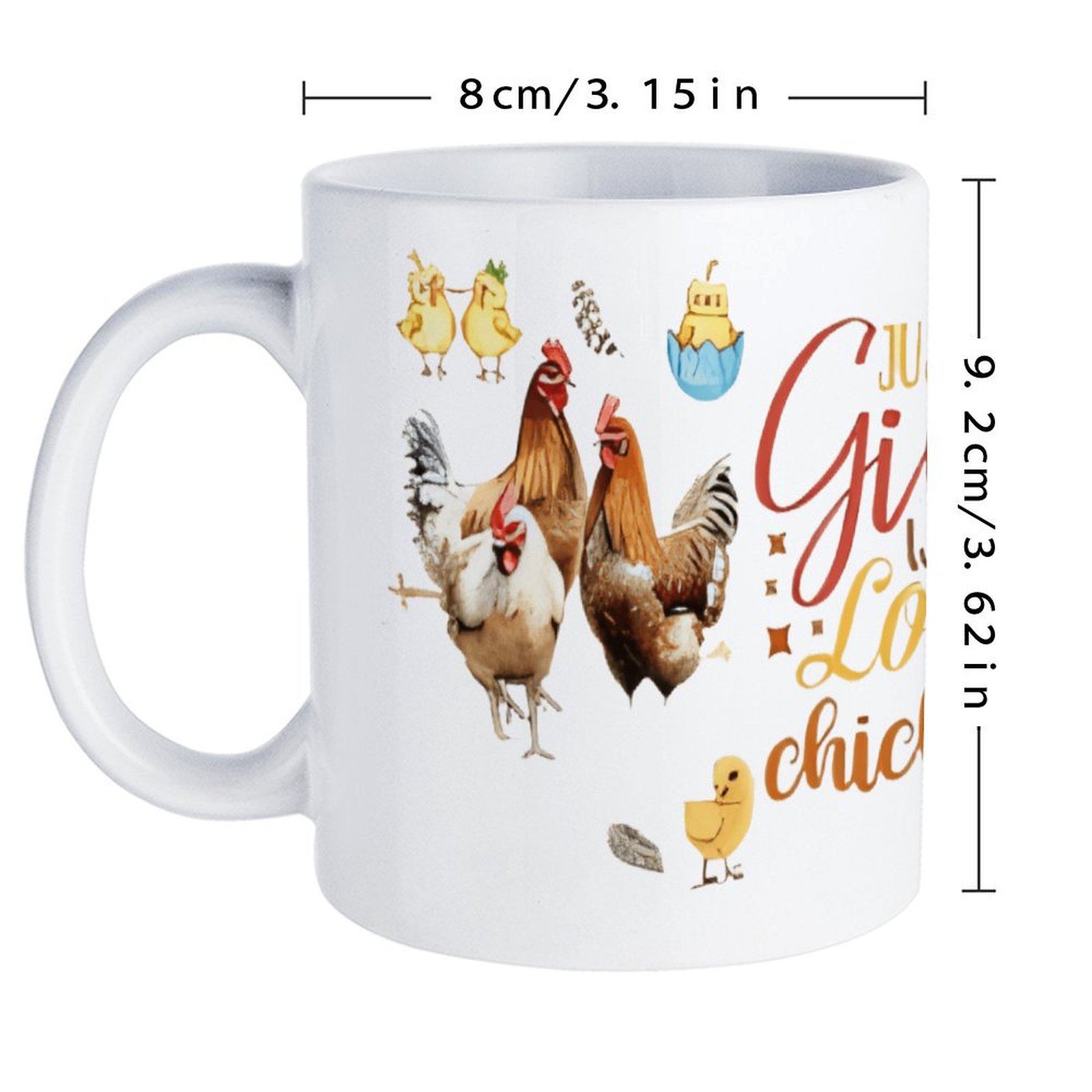 Just A Girl Who Loves Chickens - Sublimation Mug White avaliação e preço