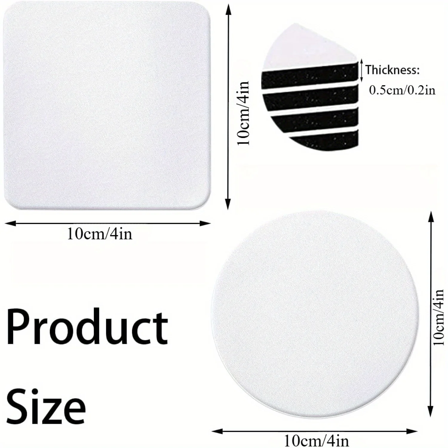 30/50 Pcs Square and Round Sub - Coaster Sublimation Blank avaliação e preço