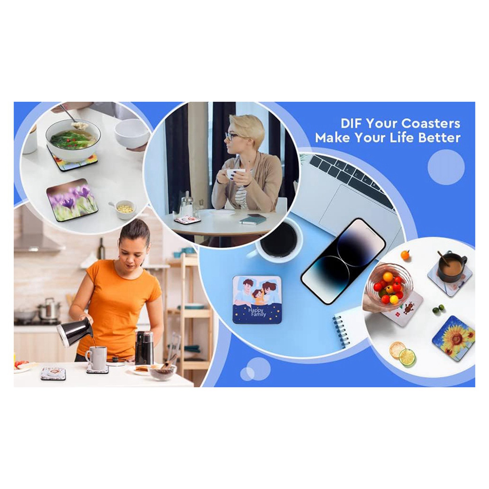 F-F 40PCS Square Sublimation B - Coaster Sublimation Blank avaliação e preço
